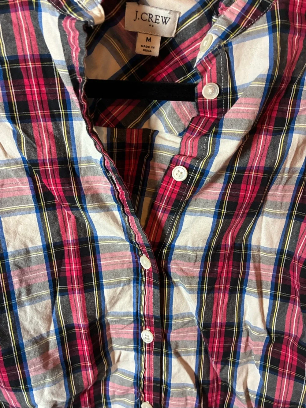 J. Crew Plaid Button-Down Shirt - Red, Blue, White Medium